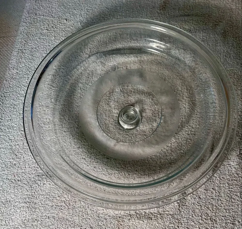Vintage Pyrex Round Clear Glass Replacement Lid; Marked Mexico15 Large No Cracks